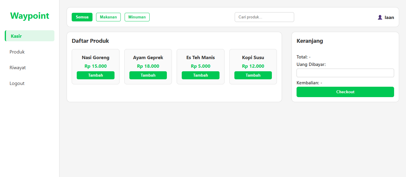 POS Website (Point of Sale)